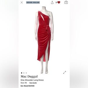 Mac Duggal One-Shoulder Red Dress